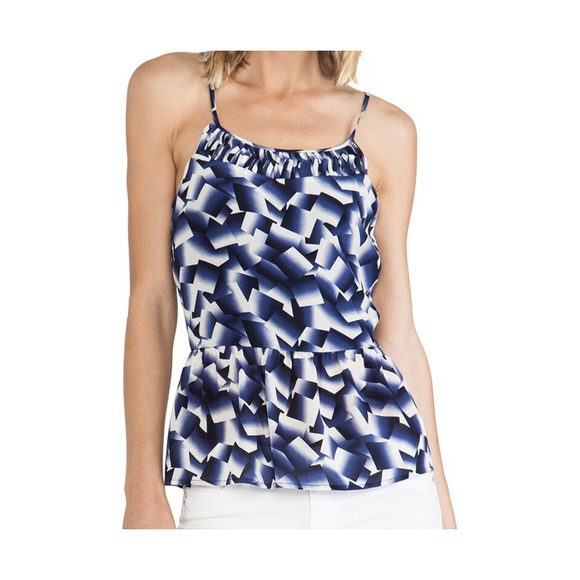 GREYLIN Trina Silk Peplum Tank - Picture 1 of 6